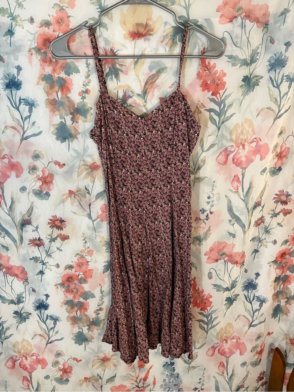 Vintage Soda Blu Dusty Rose Floral Slip Mini Dress